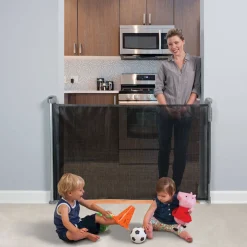 Baby Gates + Babyproofing-KidCo Retractable Safeway Gate - Black