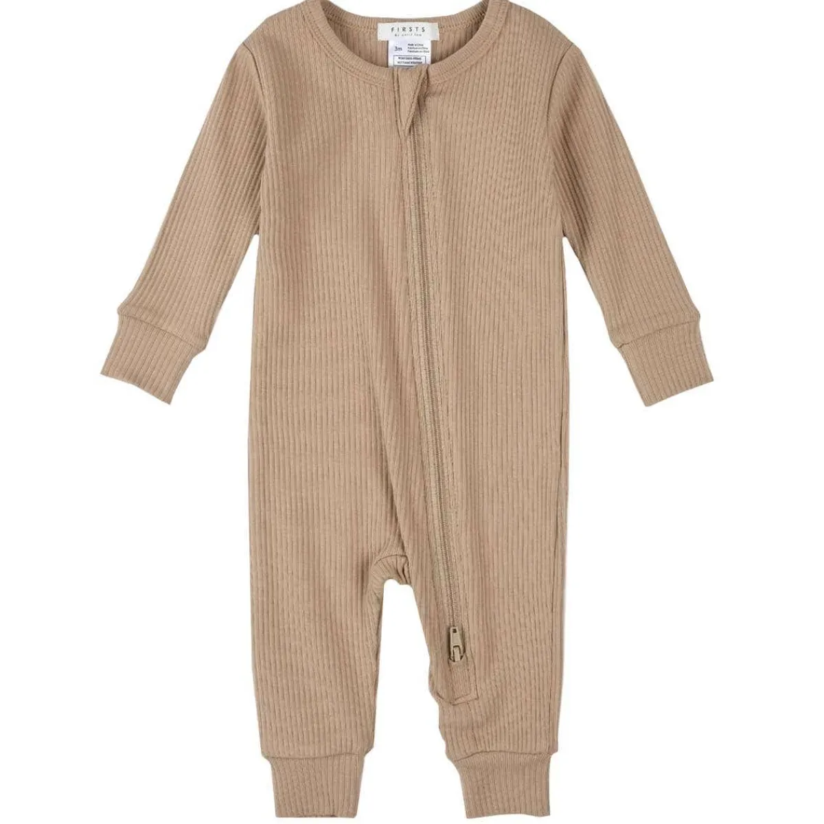 Rompers-Firsts by Petit Lem Ribbed Romper