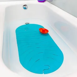 Non-Slip Bath Mats-Boon Inc. Ripple Bath Mat Blue