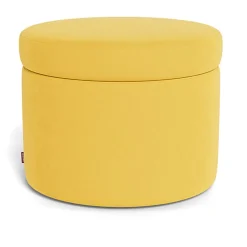 Ottomans-Monte Design Round Storage Ottoman - Fabric