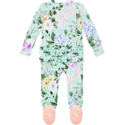 Onesies|Sleepers-Posh Peanut Ruffled Zippered Footie