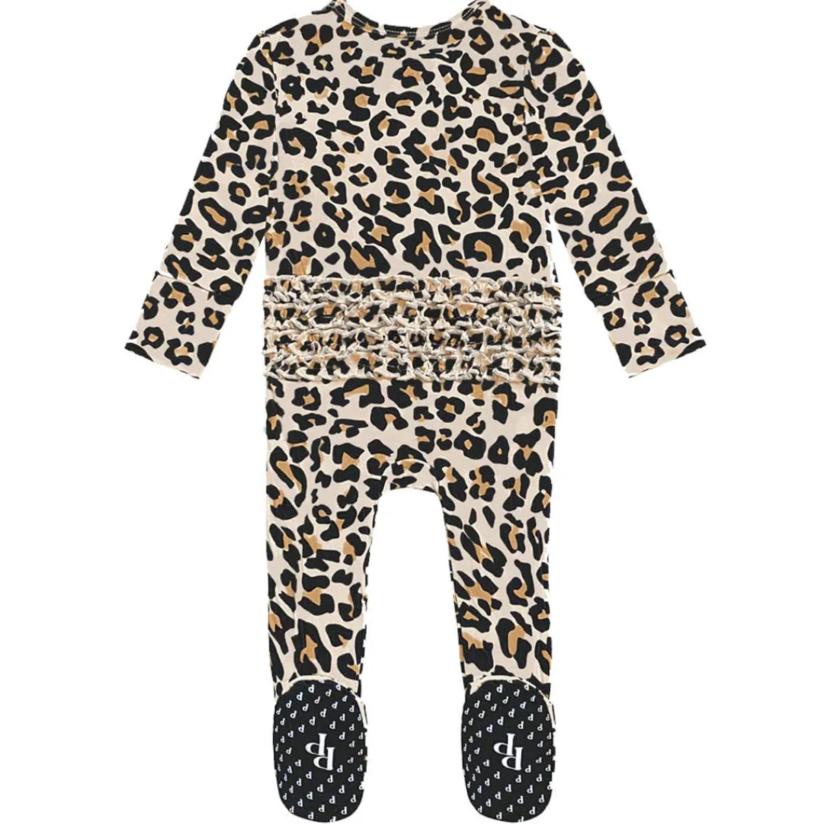 Onesies|Sleepers-Posh Peanut Ruffled Zippered Footie