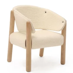 Kids Sofas + Armchairs-Charlie Crane SABA Kids Faux Fur Chair Milk