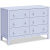 Dressers|Wck Exclusive Furniture-DaVinci Sammy Scallop 6 Drawer Dresser - Powder Blue