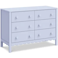 Dressers|Wck Exclusive Furniture-DaVinci Sammy Scallop 6 Drawer Dresser - Powder Blue
