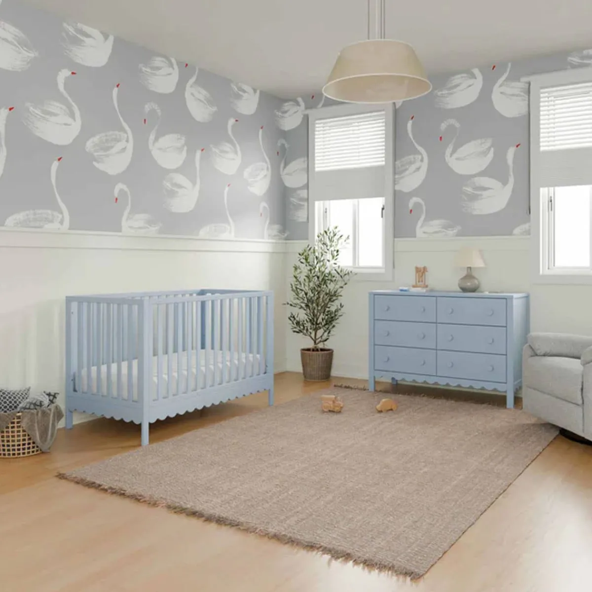 Convertible Cribs-DaVinci Sammy Scallop 4-in-1 Crib