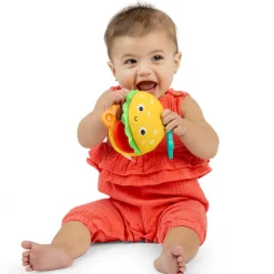 Plush Rattles + Teethers|Teethers-Bright Starts Say Cheeseburger Teether Toy