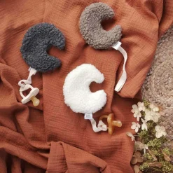 Pacifier Clips|Pacifiers + Clips-The Butter Flying Sherpa Moon Paci Holder