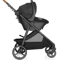 Travel Systems-Evenflo Shyft Intuiti Travel System featuring Revolve180 LiteMax NXT with SensorySoothe Black Shale