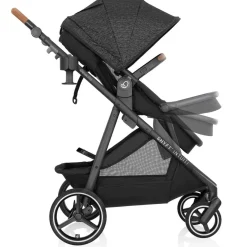 Travel Systems-Evenflo Shyft Intuiti Travel System featuring Revolve180 LiteMax NXT with SensorySoothe Black Shale