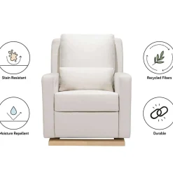 Motorized Gliders|Gliders-Babyletto Sigi Power Glider Recliner with Light Wood Base (Eco-Performance)