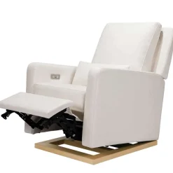 Motorized Gliders|Gliders-Babyletto Sigi Power Glider Recliner with Light Wood Base (Eco-Performance)