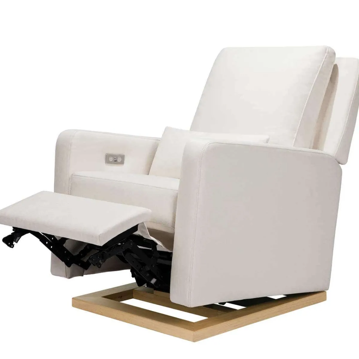 Motorized Gliders|Gliders-Babyletto Sigi Power Glider Recliner with Light Wood Base (Eco-Performance)