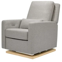 Motorized Gliders|Gliders-Babyletto Sigi Power Glider Recliner with Light Wood Base (Eco-Performance)