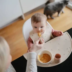 Bibs + Burps-Mushie Silicone Baby Bib