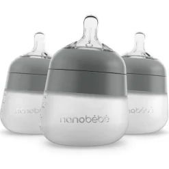 Baby Bottle Sets|Baby Bottles-Nanobebe Silicone Bottle (5 oz, 3 Pack)