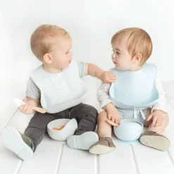 Kids Plates + Bowls|Grip + Suction Dishes-Glitter & Spice Silicone Bowl + Spoon Set