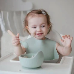 Kids Plates + Bowls|Grip + Suction Dishes-Glitter & Spice Silicone Bowl + Spoon Set