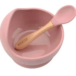 Kids Plates + Bowls|Grip + Suction Dishes-Glitter & Spice Silicone Bowl + Spoon Set