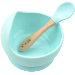 Kids Plates + Bowls|Grip + Suction Dishes-Glitter & Spice Silicone Bowl + Spoon Set