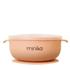 Kids Plates + Bowls|Grip + Suction Dishes-Minika Silicone Bowl with Lid