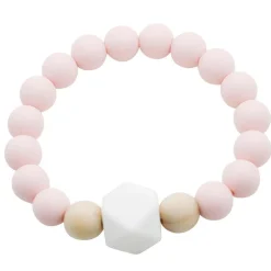 Teething Jewelery|Pacifiers + Clips-Glitter & Spice Silicone Bracelet (Gemstone/Wood)