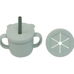 Kids Drinkware|Feeding Sets-Glitter & Spice Silicone Cup Snack Set