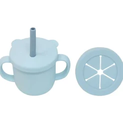 Kids Drinkware|Feeding Sets-Glitter & Spice Silicone Cup Snack Set