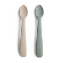 Kids Utensils|Feeding Sets-Mushie Silicone Feeding Spoon (2 Pack)