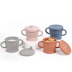 Sippy Cups + Straw Cups-Haakaa USA Silicone Sip N Snack Cup