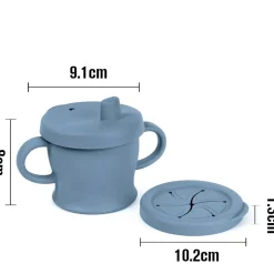 Sippy Cups + Straw Cups-Haakaa USA Silicone Sip N Snack Cup