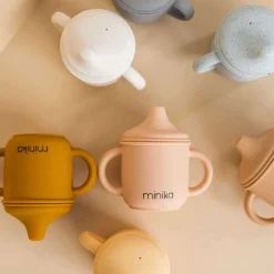 Kids Drinkware|Sippy Cups + Straw Cups-Minika Silicone Sippy Cup