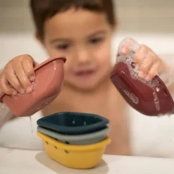 Stack + Nest Toys|Bath Toys-Nouka Silicone Stacking Boats