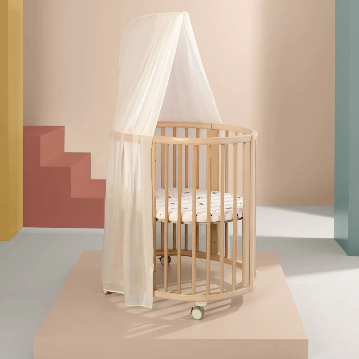 Oval Crib Bedding|Mini Crib Bedding-Stokke Sleepi™ Mini Fitted Sheet V3 (Special Edition) Mickey Celebration