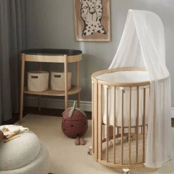 Oval Crib Bedding|Mini Crib Bedding-Stokke Sleepi™ Mini Mesh Liner White