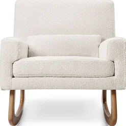 Rocking Chairs-Nursery Works Sleepytime Rocker (Ivory Boucle) Light