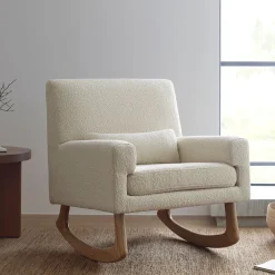 Rocking Chairs-Nursery Works Sleepytime Rocker (Ivory Boucle) Light