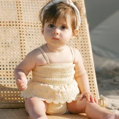 Rompers-Quincy Mae Smocked Skirted Romper