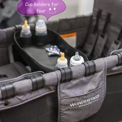 Stroller Accessories-WonderFold Snack Tray with 4-Cup Holders (W4 Series)