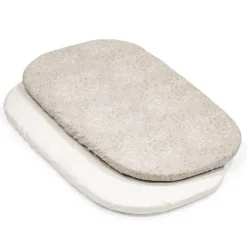 Bassinet Sheets|Crib Fitted Sheets-Stokke Snooziâ„¢ Fitted Sheet Dandelion Beige/Vanilla Cream