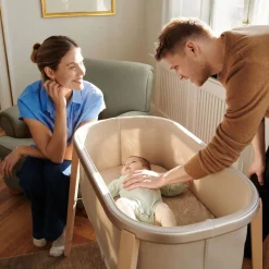 Bassinet Sheets|Crib Fitted Sheets-Stokke Snoozi™ Fitted Sheet Dandelion Beige/Vanilla Cream