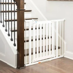 Baby Gates + Babyproofing-QDos Spectrum Pressure Mount Gate White