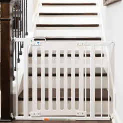 Baby Gates + Babyproofing-QDos Spectrum Pressure Mount Gate White