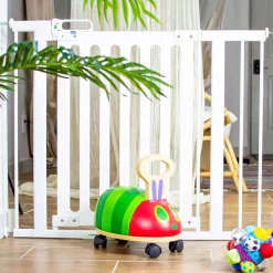 Baby Gates + Babyproofing-QDos Spectrum Pressure Mount Gate White