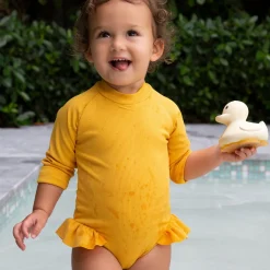 Bath Toys-Hevea Squeeze 'N' Splash Bath Toy (Rubberduck & Frog Gift Set) Sand & Sage