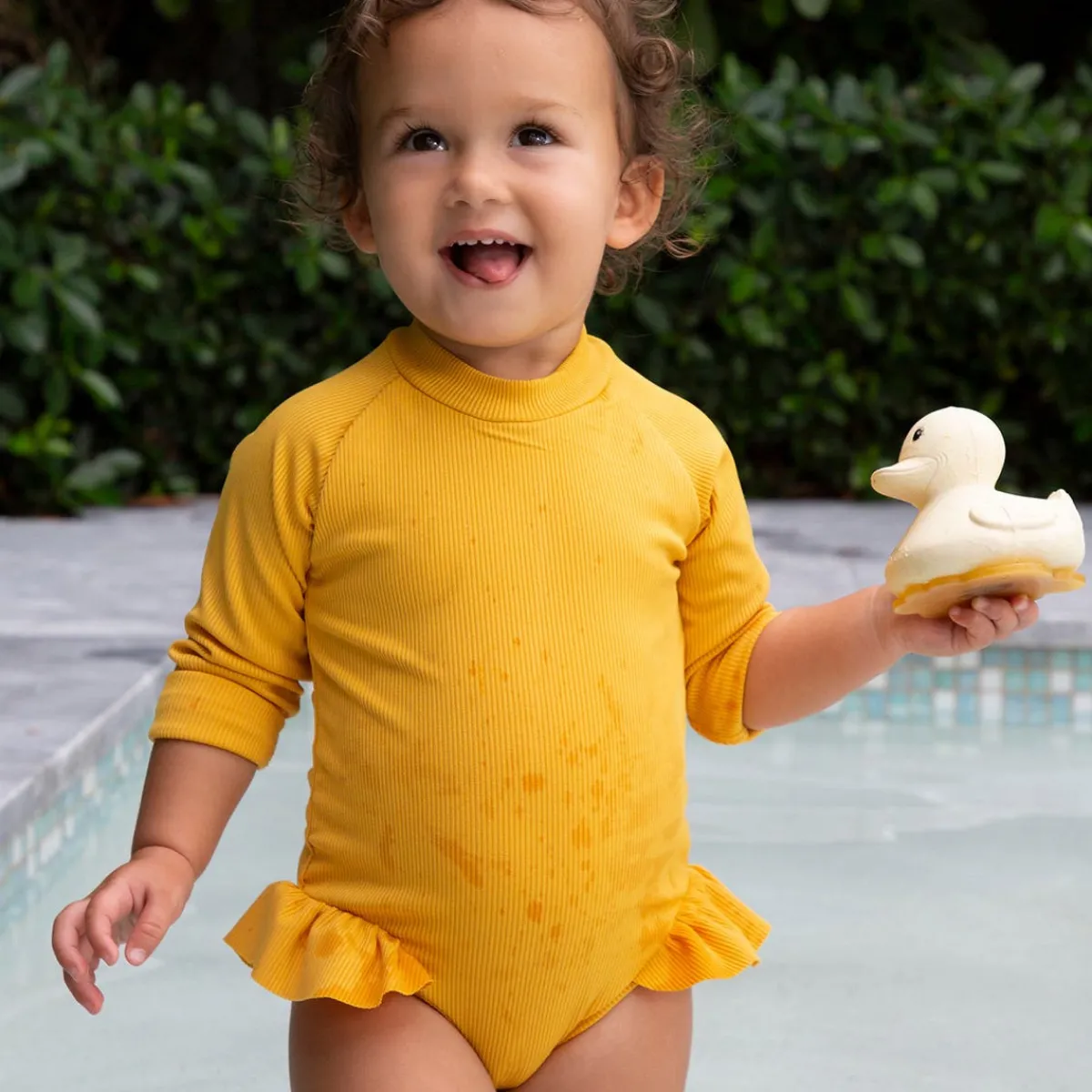 Bath Toys-Hevea Squeeze 'N' Splash Bath Toy (Rubberduck & Frog Gift Set) Sand & Sage
