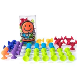 Play + Learn Toys|Bath Toys-Fat Brain Toys Squigz Starter Set (24 Pieces)