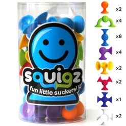 Play + Learn Toys|Bath Toys-Fat Brain Toys Squigz Starter Set (24 Pieces)