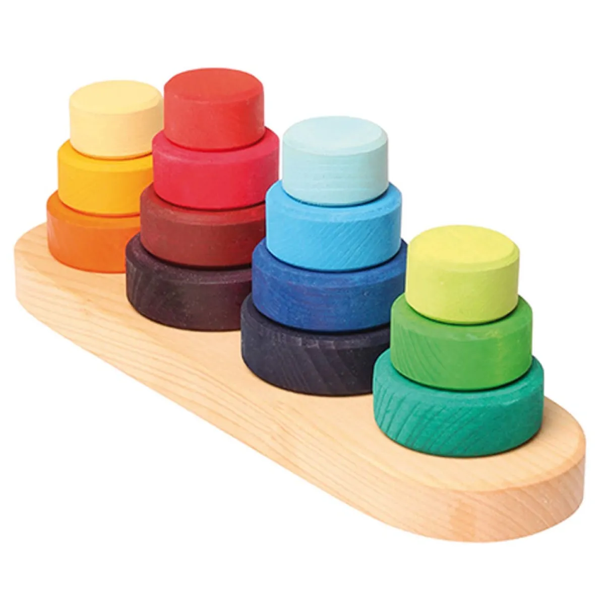 Wooden Toys|Stack + Nest Toys-Grimm's Stacking Fabuto Tower