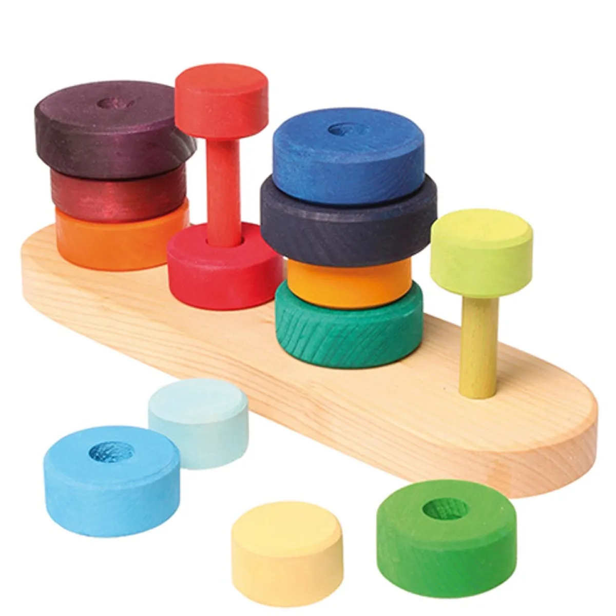 Wooden Toys|Stack + Nest Toys-Grimm's Stacking Fabuto Tower